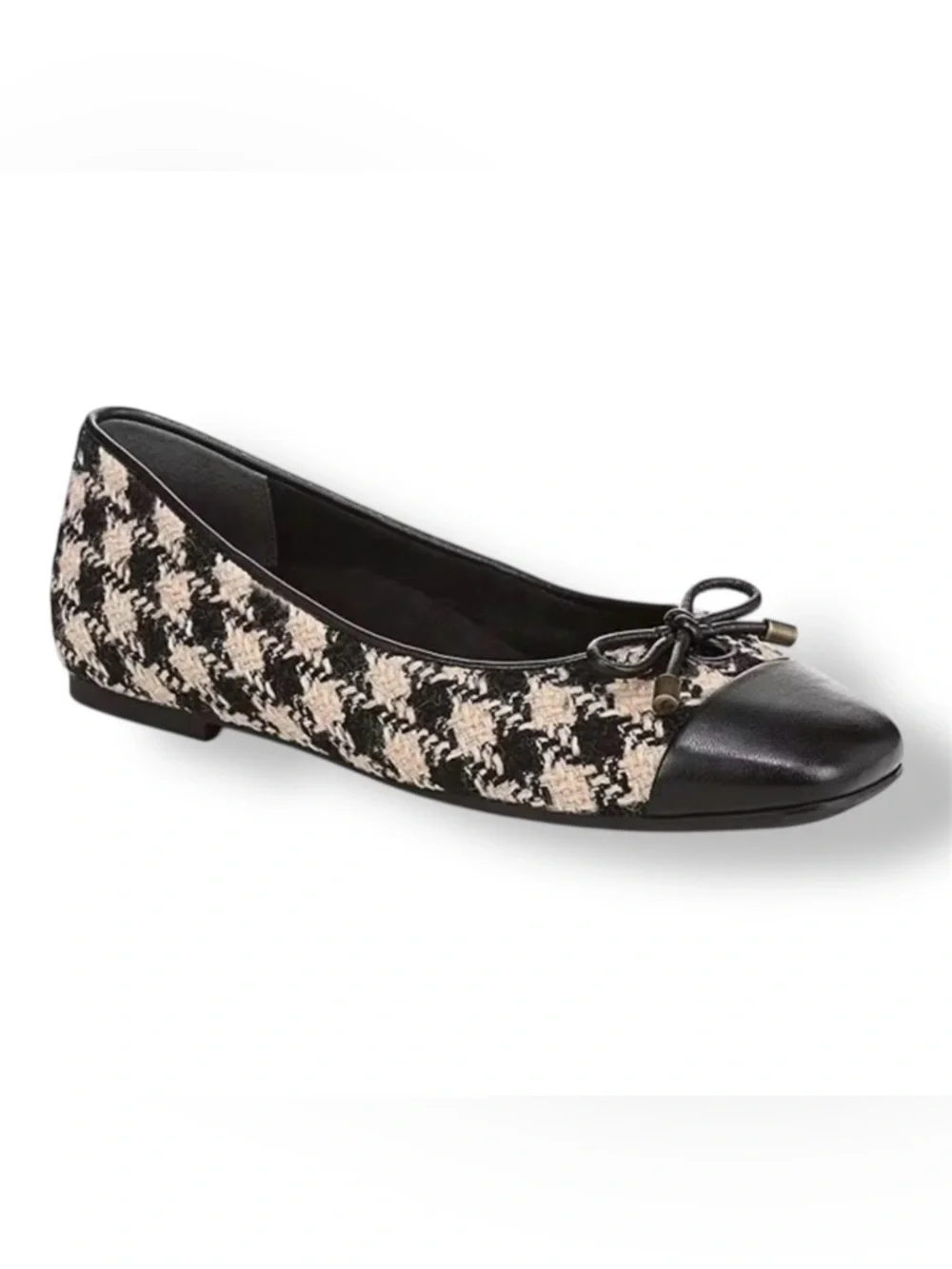 Vionic Klara Ballet Flats Women’s 8.5 Houndstooth Bow Cap Toe Like New Black - Picture 11 of 11
